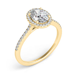 14 KT Rounds Shape Yellow Gold Halo Engagement Ring