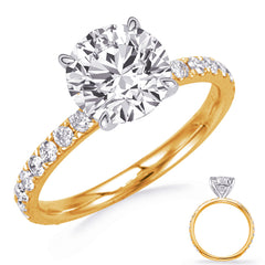 14 KT Rounds Shape Yellow Gold Engagement Ring
