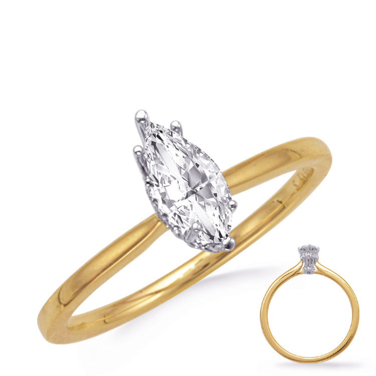 14 KT Rounds Shape Yellow & White Gold Diamond Engagement