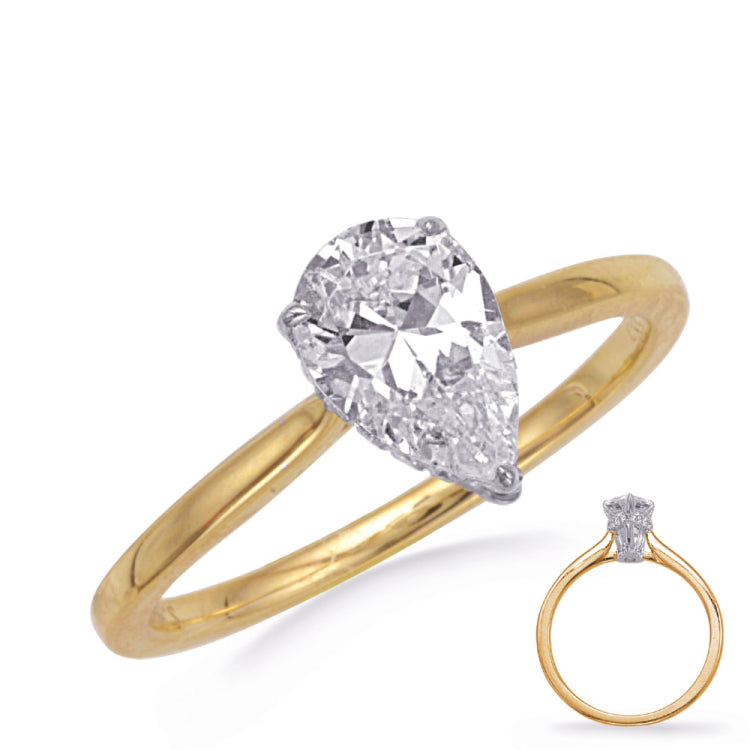 14 KT Rounds Shape Yellow & White Gold Engagement Ring