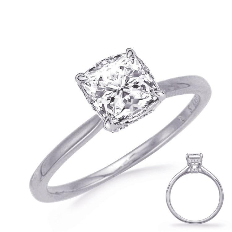 14 KT Rounds Shape White Gold Diamond Engagement Ring
