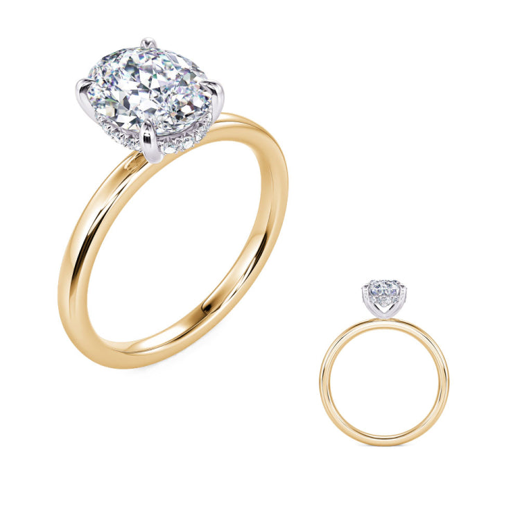 14 KT Rounds Shape White & Yellow Gold Engagement Ring