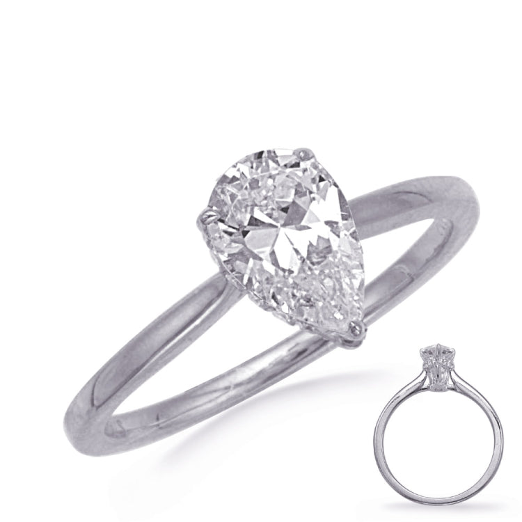 14 KT Rounds Shape White Gold Engagement Ring