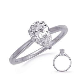 14 KT Rounds Shape White Gold Engagement Ring
