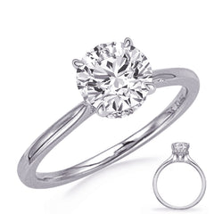 14 KT Rounds Shape White Gold Engagement Ring