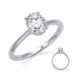 14 KT Rounds Shape White Gold Engagement Ring