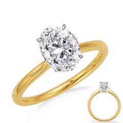 14 KT Rounds Shape Yellow & White Gold Engagement Ring
