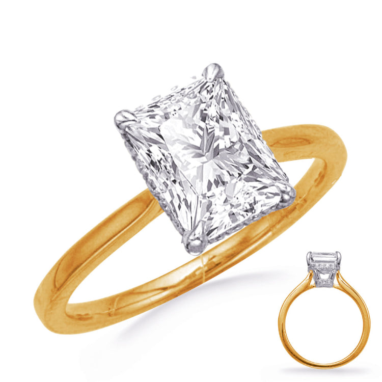 14 KT Rounds Shape Yellow & White Gold Engagement Ring