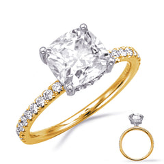 14 KT Rounds Shape White & Yellow Gold Engagement Ring