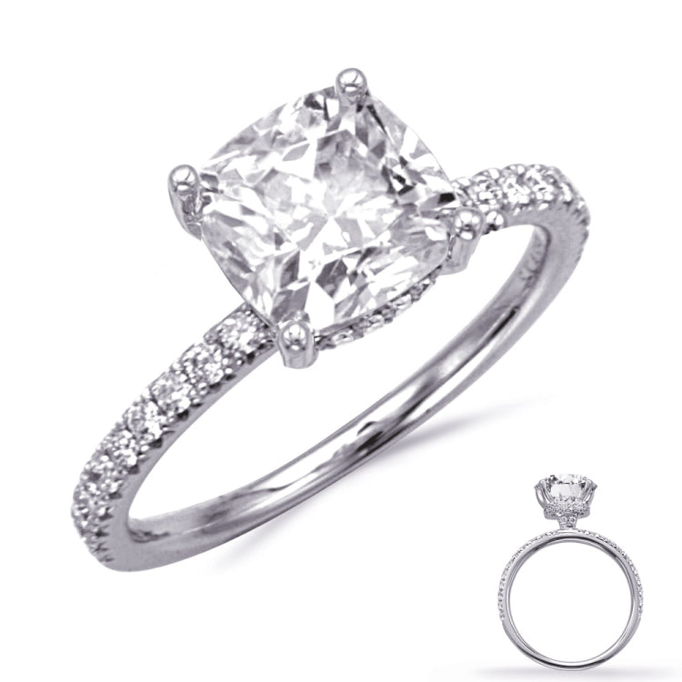 14 KT Rounds Shape White Gold Engagement Ring
