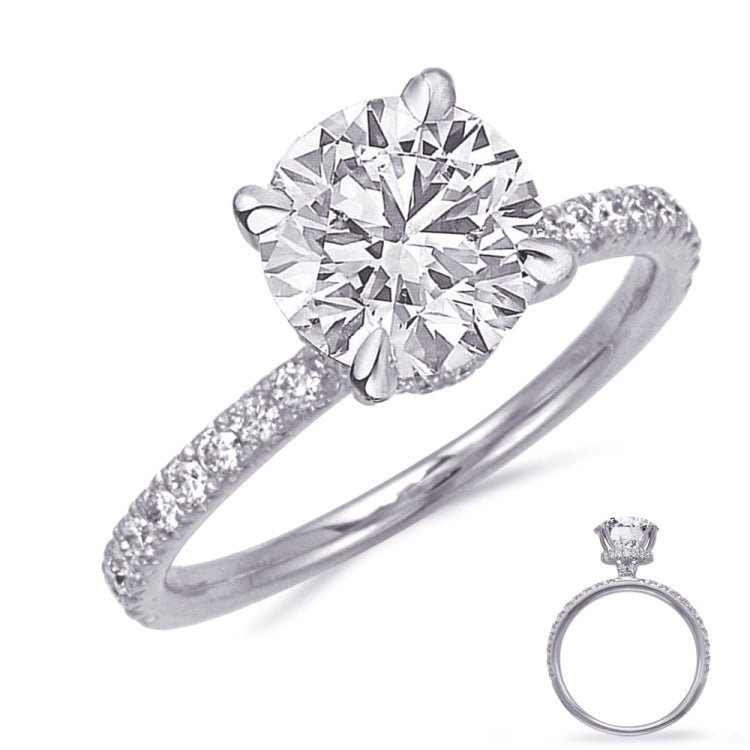 14 KT Rounds Shape White Gold Engagement Ring