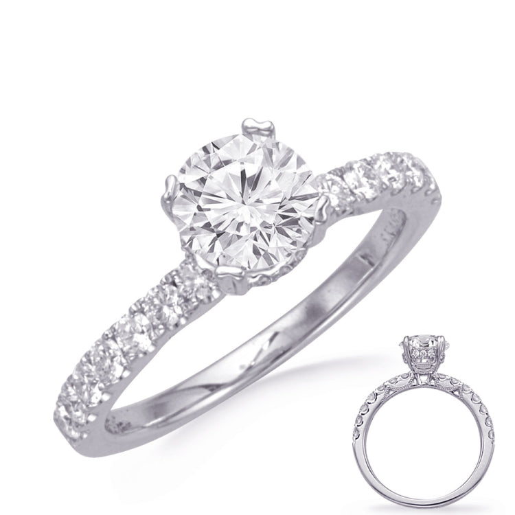 14 KT Rounds Shape White Gold Engagement Ring