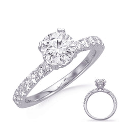 14 KT Rounds Shape White Gold Engagement Ring