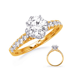 14 KT Rounds Shape Yellow Gold Engagement Ring
