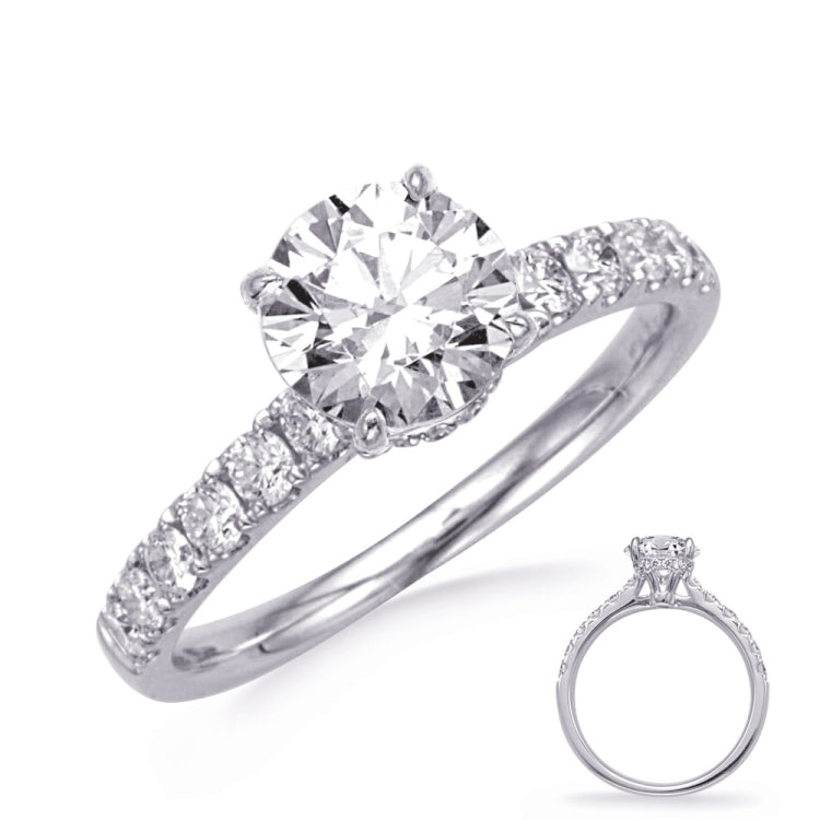 14 KT Rounds Shape White Gold Engagement Ring