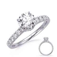 14 KT Rounds Shape White Gold Engagement Ring
