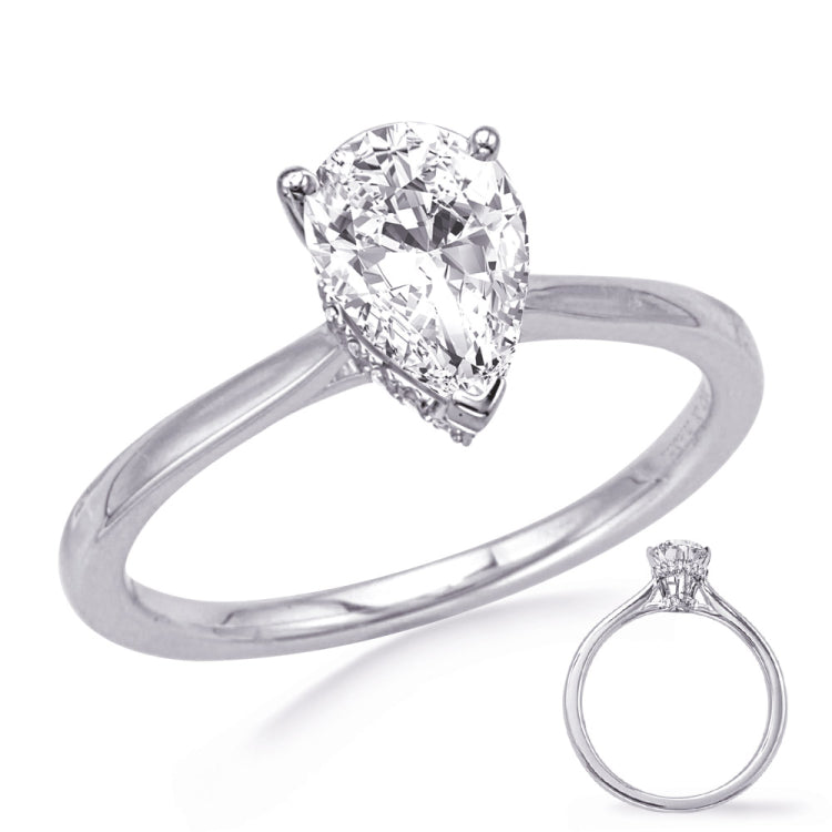 14 KT Rounds Shape White Gold Engagement Ring