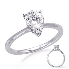 14 KT Rounds Shape White Gold Engagement Ring