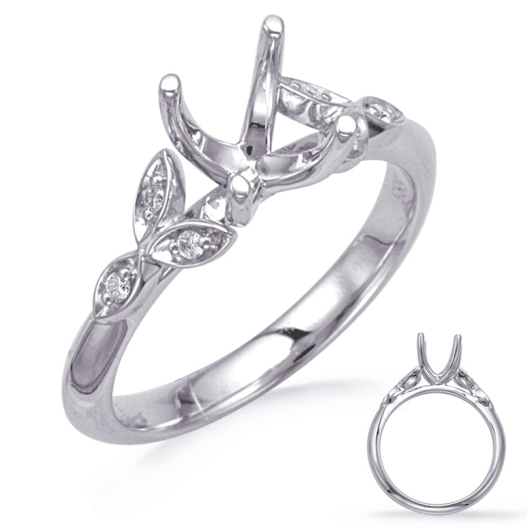 14 KT Rounds Shape White Gold Engagement Ring