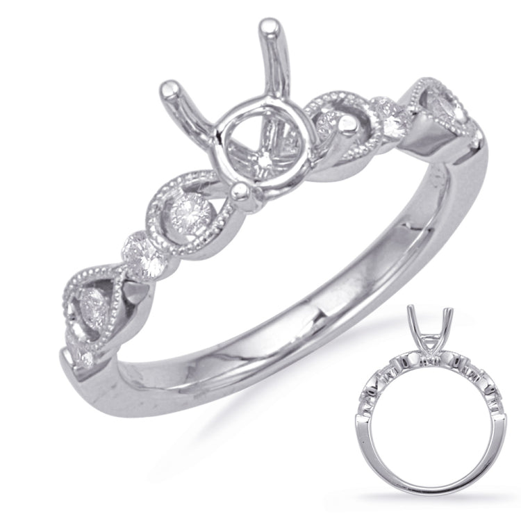 14 KT Rounds Shape White Gold Engagement Ring
