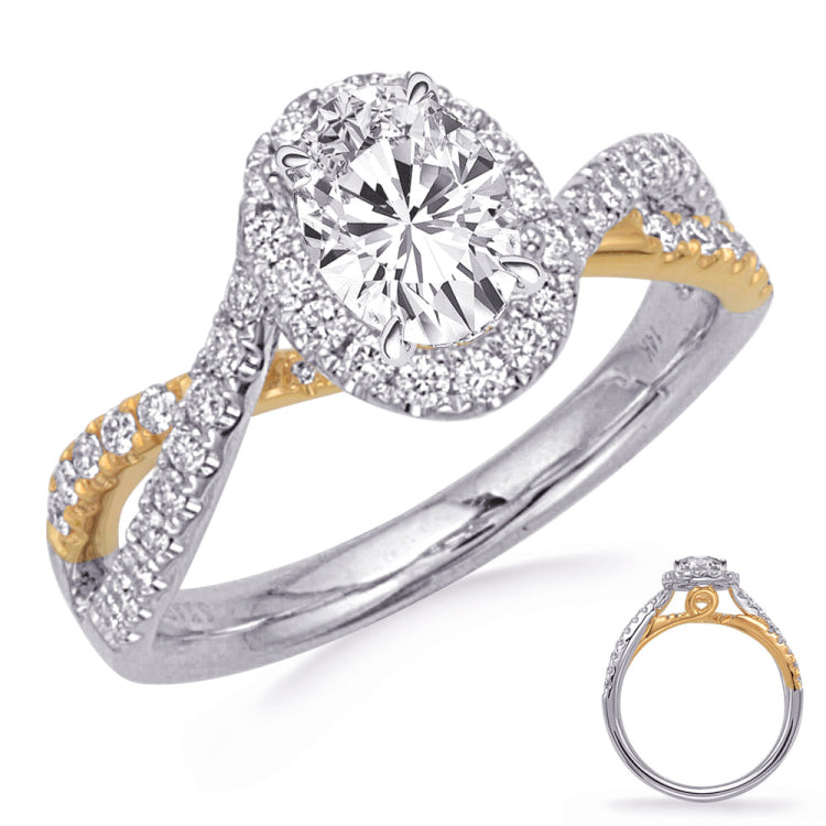 14 KT Rounds Shape Yellow & White Gold Diamond Ring