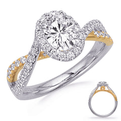 14 KT Rounds Shape Yellow & White Gold Diamond Ring
