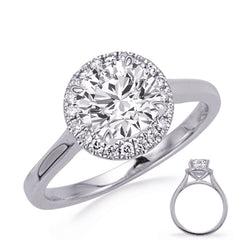 14 KT Rounds Shape White Gold Engagement Ring