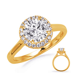 14 KT Rounds Shape Yellow Gold Engagement Ring