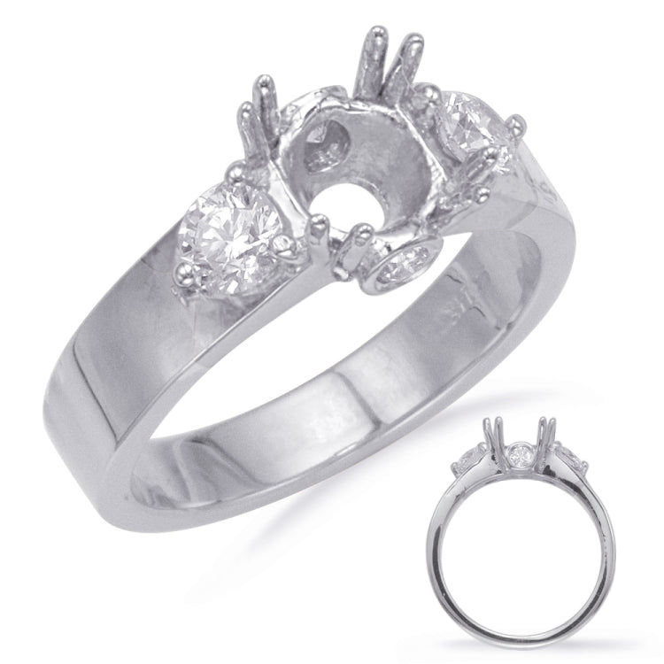 14 KT Rounds Shape White Gold Engagement Ring