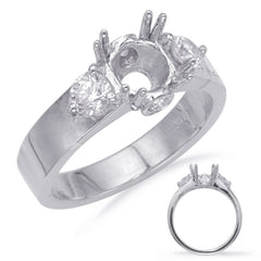 14 KT Rounds Shape White Gold Engagement Ring