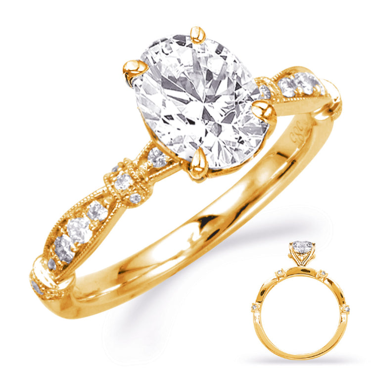 14 KT Rounds Shape Yellow Gold Engagement Ring