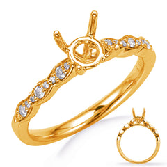 14 KT Rounds Shape Yellow Gold Engagement Ring