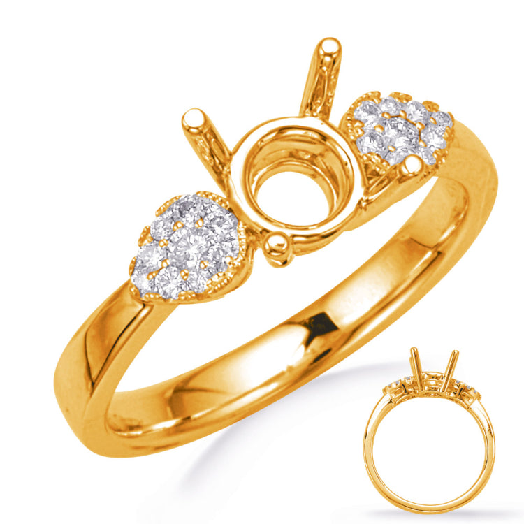 14 KT Rounds Shape Yellow Gold Engagement Ring