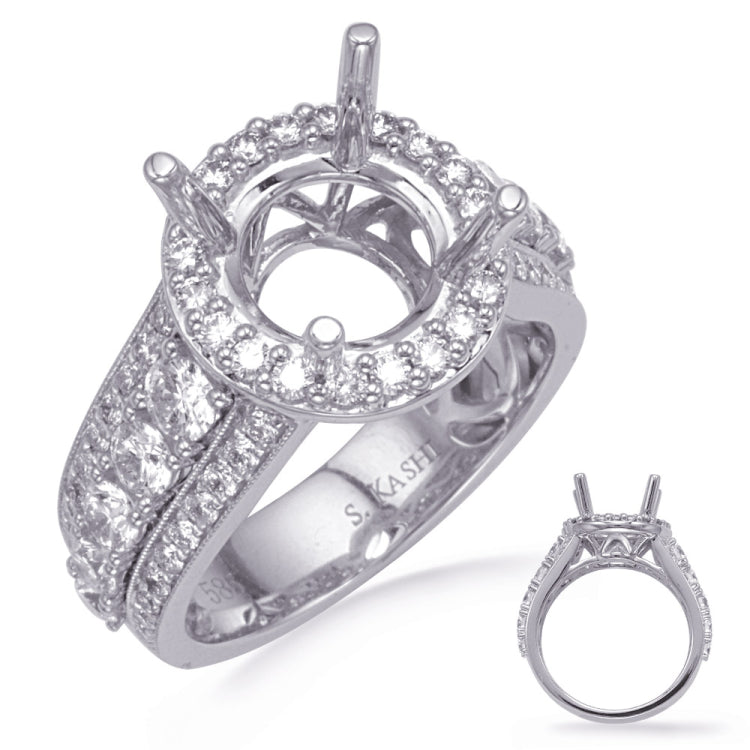 14 KT Rounds Shape White Gold Diamond Engagement Ring