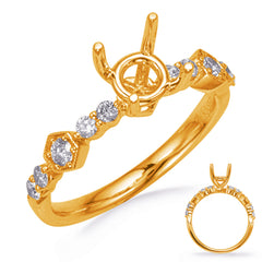 14 KT Rounds Shape Yellow Gold Diamond Engagement Ring
