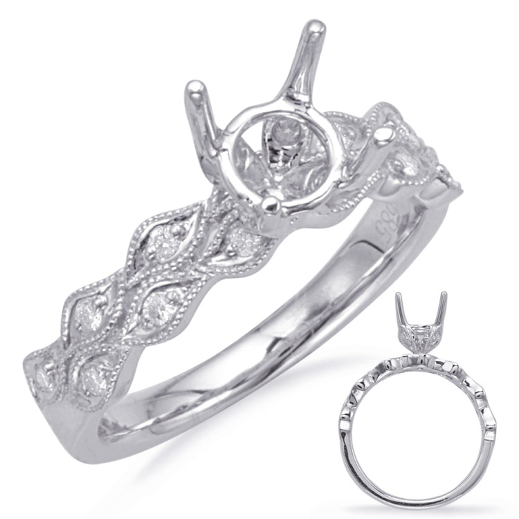 14 KT Rounds Shape White Gold Engagement Ring
