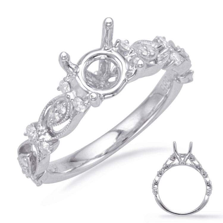 14 KT Rounds Shape White Gold Engagement Ring