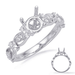 14 KT Rounds Shape White Gold Engagement Ring