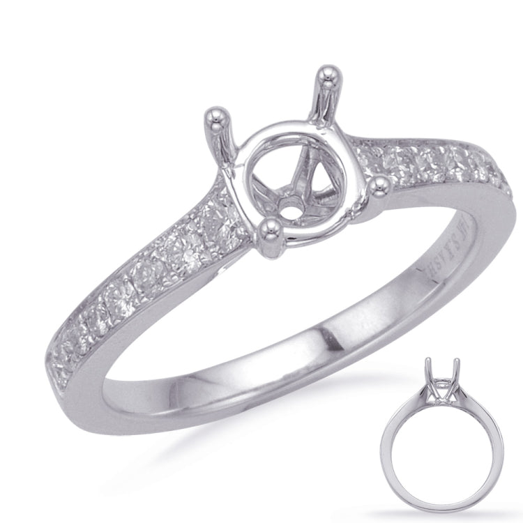 14 KT Rounds Shape White Gold Engagement Ring