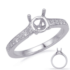 14 KT Rounds Shape White Gold Engagement Ring