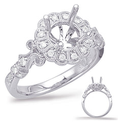 14 KT Rounds Shape White Gold Halo Engagement Ring