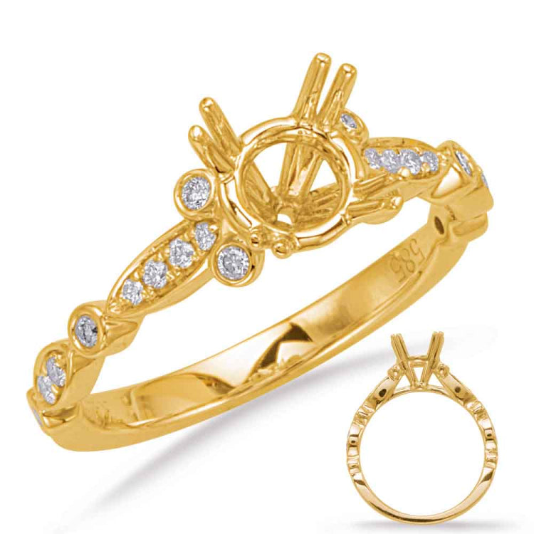14 KT Rounds Shape Yellow Gold Engagement Ring