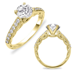 14 KT Rounds Shape Yellow Gold Semi Mounting