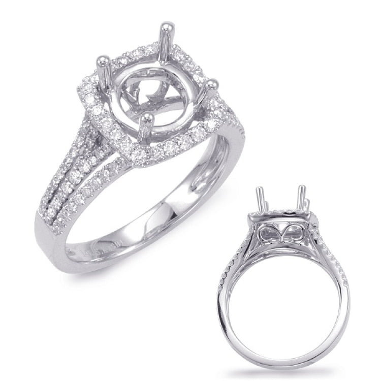14 KT Rounds Shape White Gold Engagement Ring