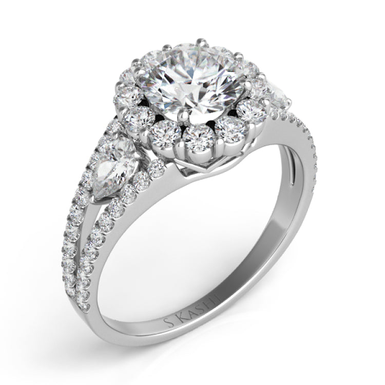 14 KT Pear Shape Shape White Gold Engagement Ring