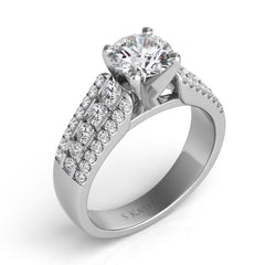 14 KT Rounds Shape White Gold Engagement Ring