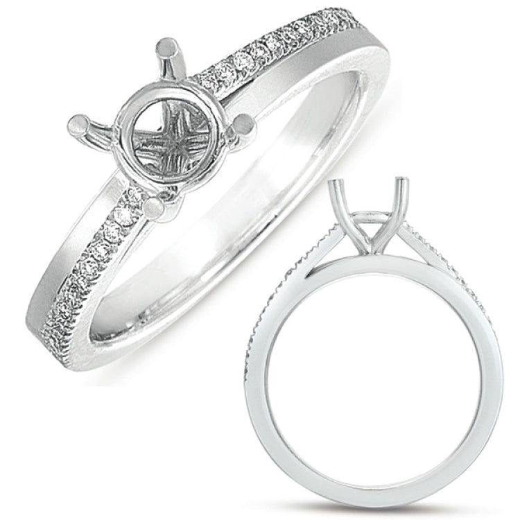 14 KT Rounds Shape White Gold Engagement Ring  1.5ct Center