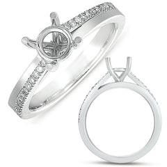 14 KT Rounds Shape White Gold Engagement Ring  1.5ct Center