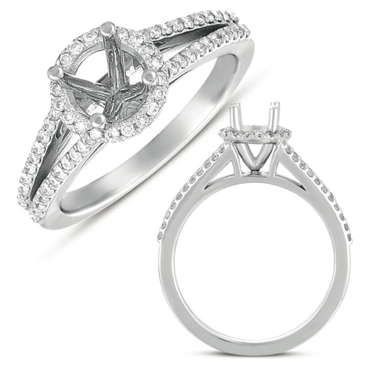 14 KT Rounds Shape White Gold Engagement Ring