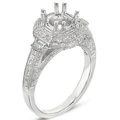 14 KT Baguette Shape White Gold Engagement Ring